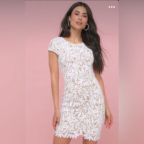 NWT Lulu's White Lace Dress - Picture 1 of 7